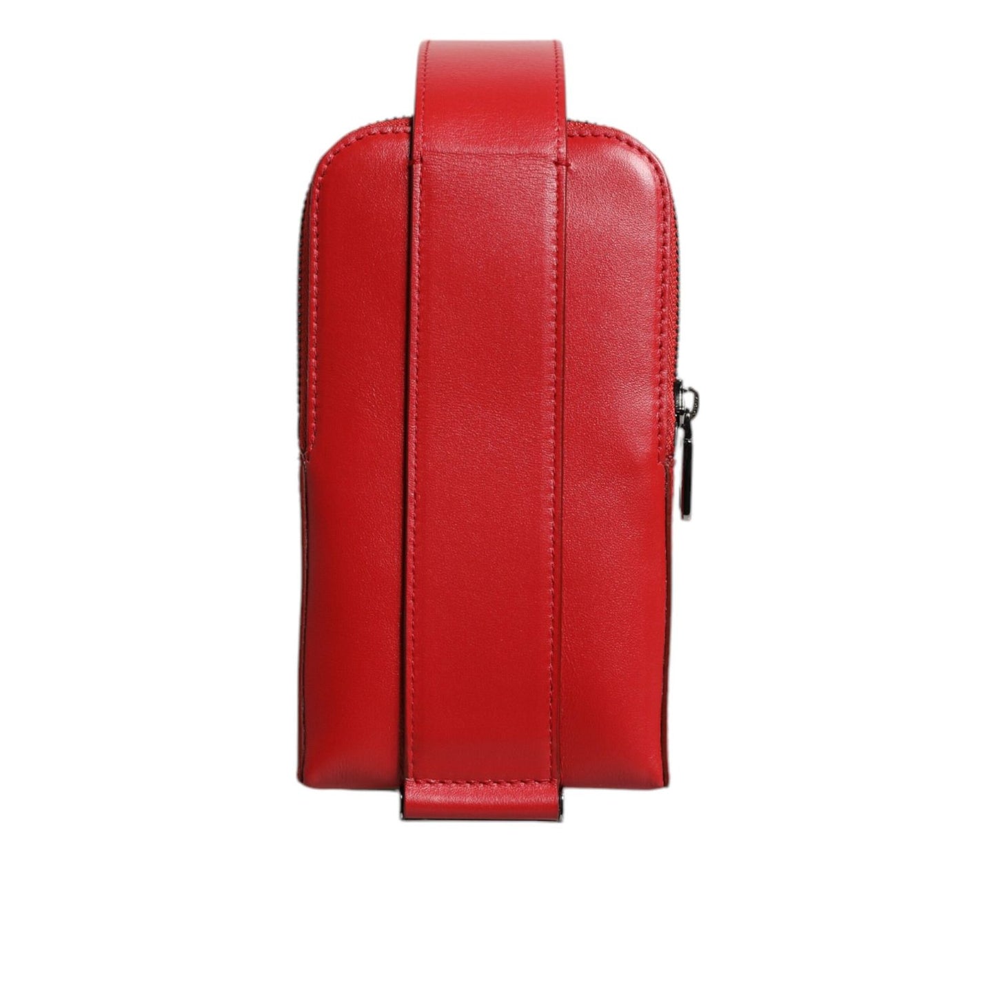 Dolce & Gabbana Red Leather Logo Zip Around Card Holder Wide Strap Wallet (Copy)