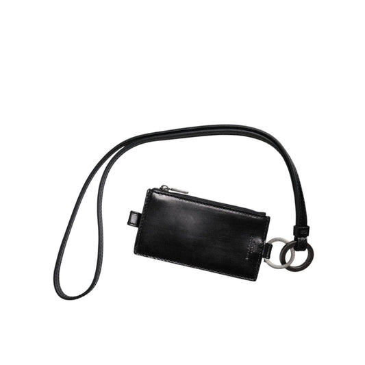 Dolce & Gabbana Black Horse Leather Lanyard Logo Card Holder Wallet BAG4209