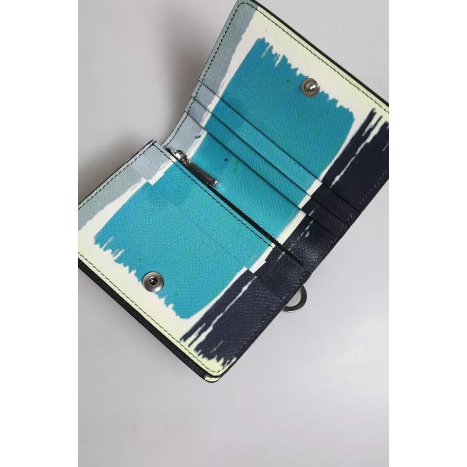 Dolce & Gabbana Multicolor Leather DG Logo Bifold Card Holder Wallet BAG4232