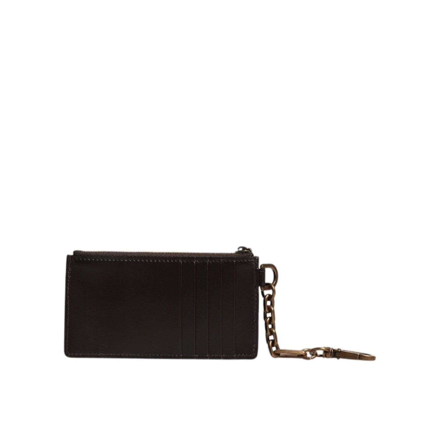 Dolce & Gabbana Brown Exotic Leather DG Logo Card Holder Wallet BAG4235