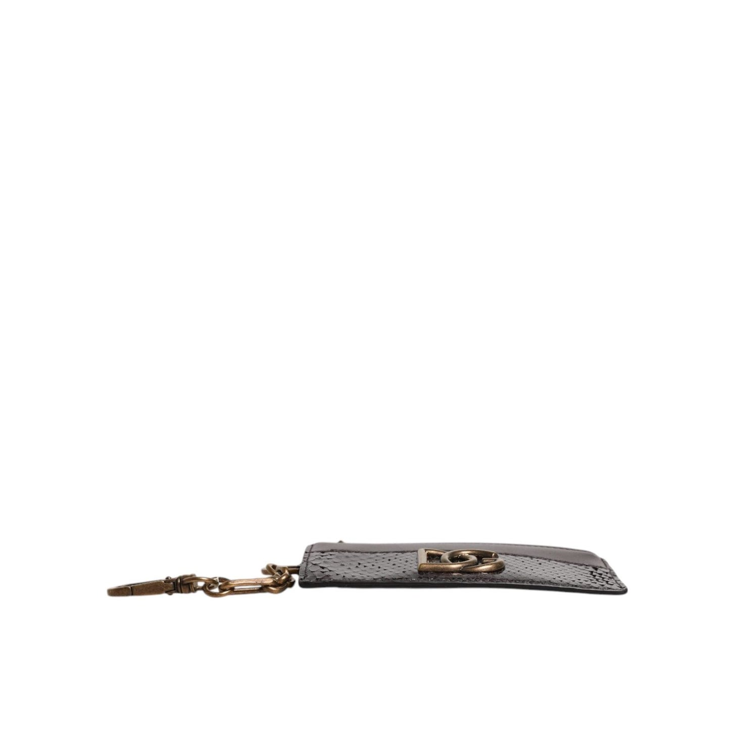 Dolce & Gabbana Brown Exotic Leather DG Logo Card Holder Wallet BAG4235