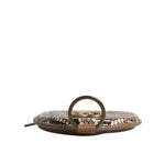 Dolce & Gabbana Brown Round Leather DG Logo Coin Purse Lanyard Wallet BAG4241