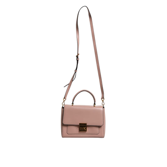 Michael Kors Pink Leather Logo Plaque Crossbody MINDY Satchel Bag MK5010