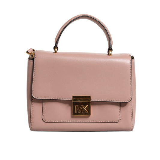 Michael Kors Pink Leather Logo Plaque Crossbody MINDY Satchel Bag MK5010