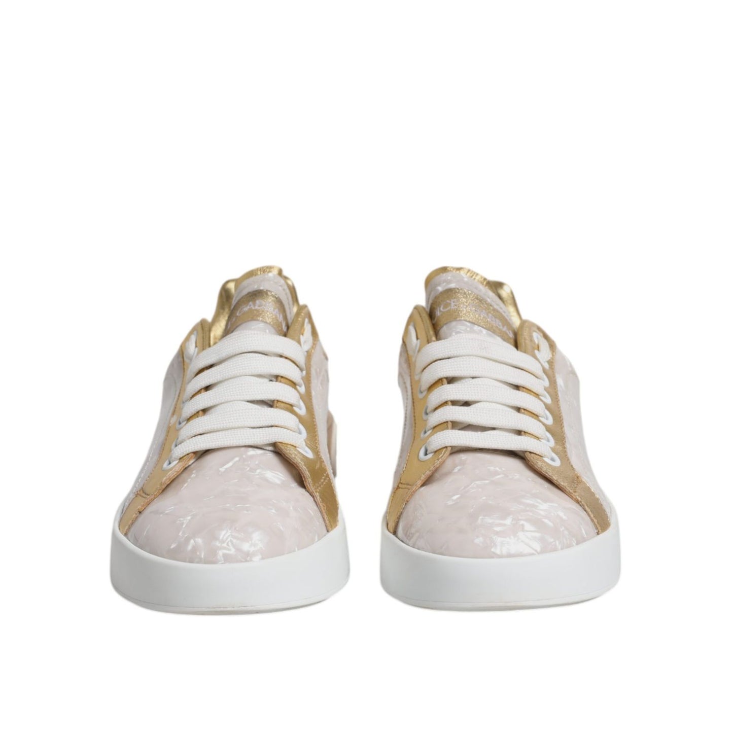 Dolce & Gabbana White Portofino Mother Of Pearl Sneakers Casual Shoes