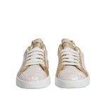 Dolce & Gabbana White Portofino Mother Of Pearl Sneakers Casual Shoes