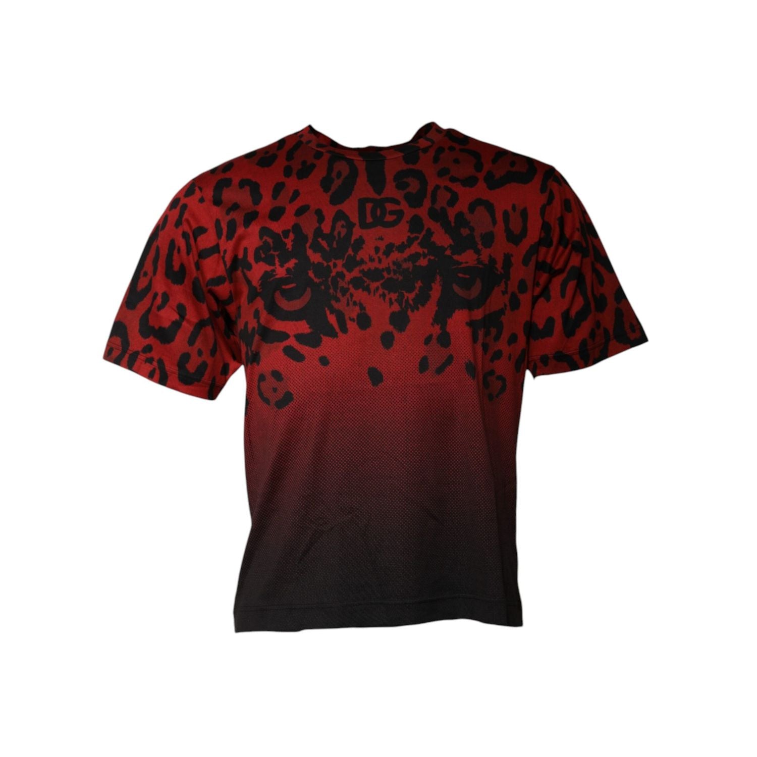 Dolce & Gabbana Red Leopard Cotton Short Sleeves T-shirt