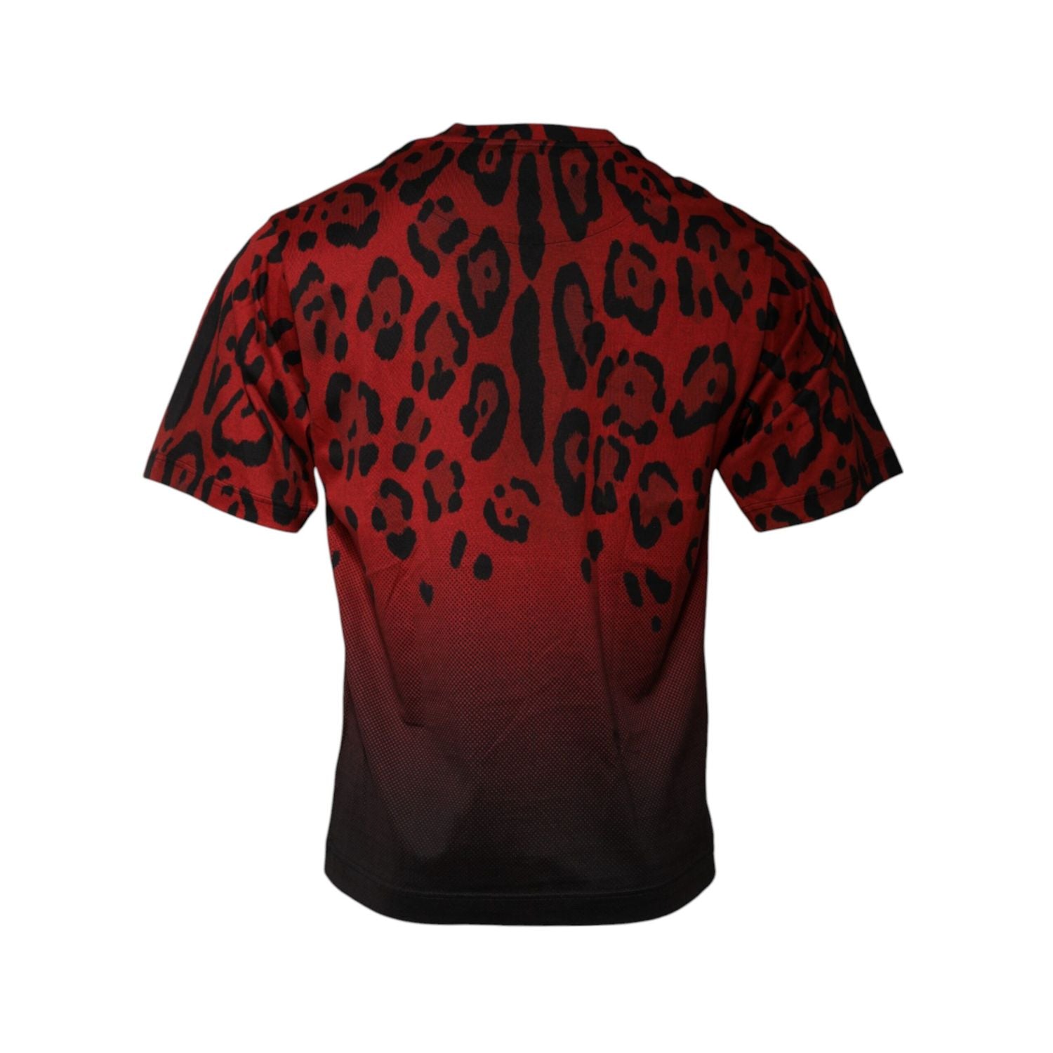 Dolce & Gabbana Red Leopard Cotton Short Sleeves T-shirt