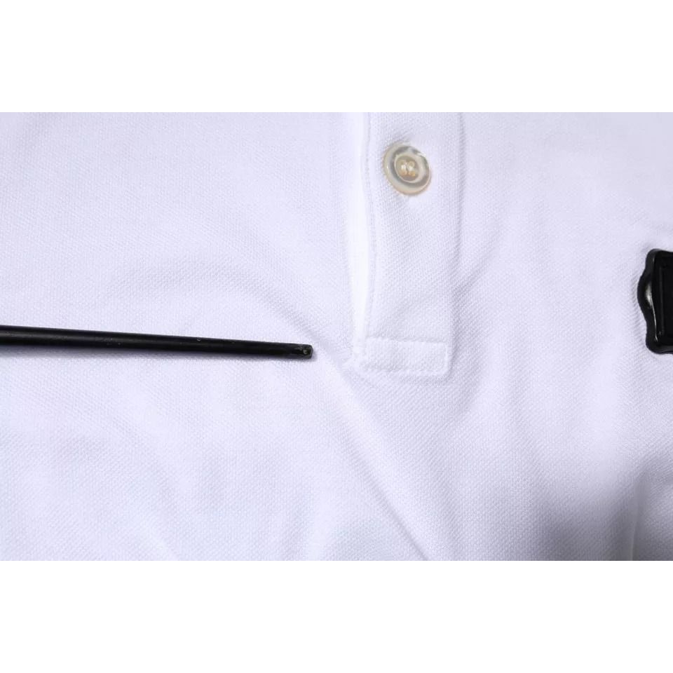 Dolce & Gabbana White Collared Short Sleeves Polo T-shirt