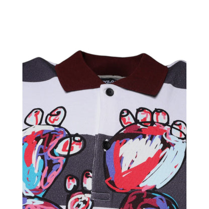 Dolce & Gabbana Multicolor Graphic Collared Polo T-shirt
