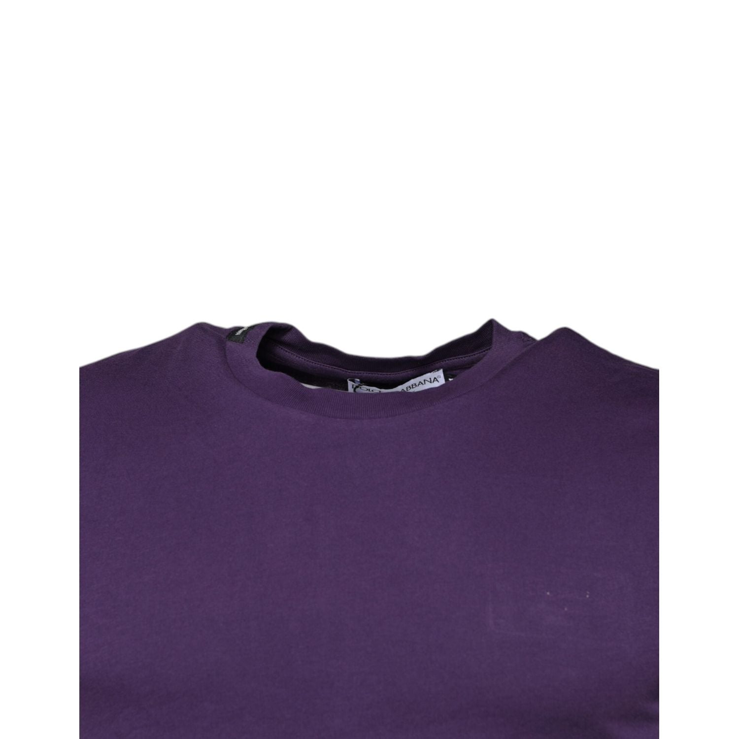 Dolce & Gabbana Violet Cotton Crew Neck Short Sleeve T-shirt