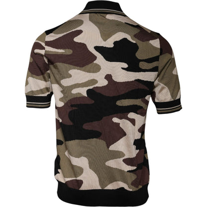 Dolce & Gabbana Multicolor Camouflage Collared Polo T-shirt