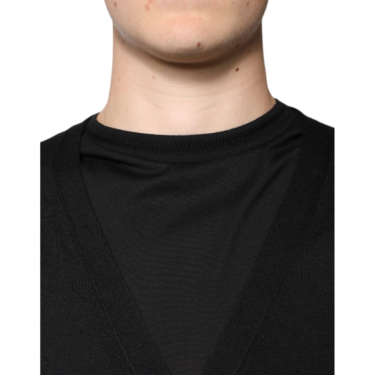 Dolce & Gabbana Black Cashmere Button Down Cardigan Sweater