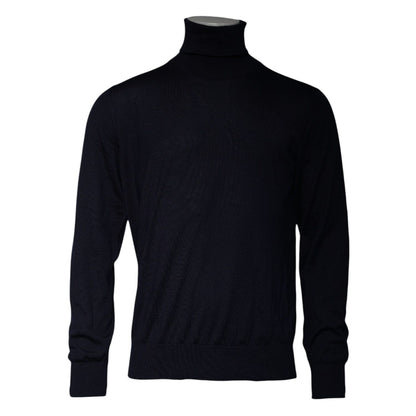 Dolce & Gabbana Blue Cashmere Turtleneck Pullover Sweater