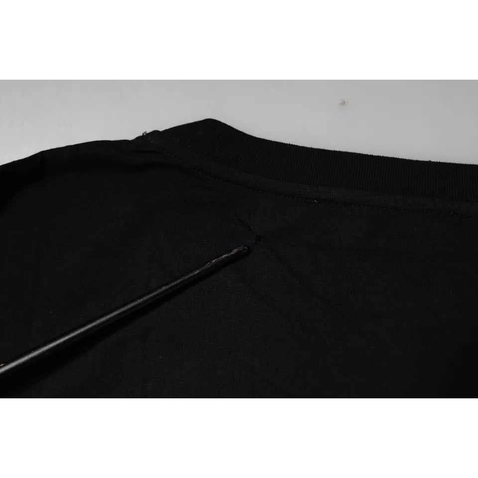 Dolce & Gabbana Black Logo Print Cotton Short Sleeve T-shirt