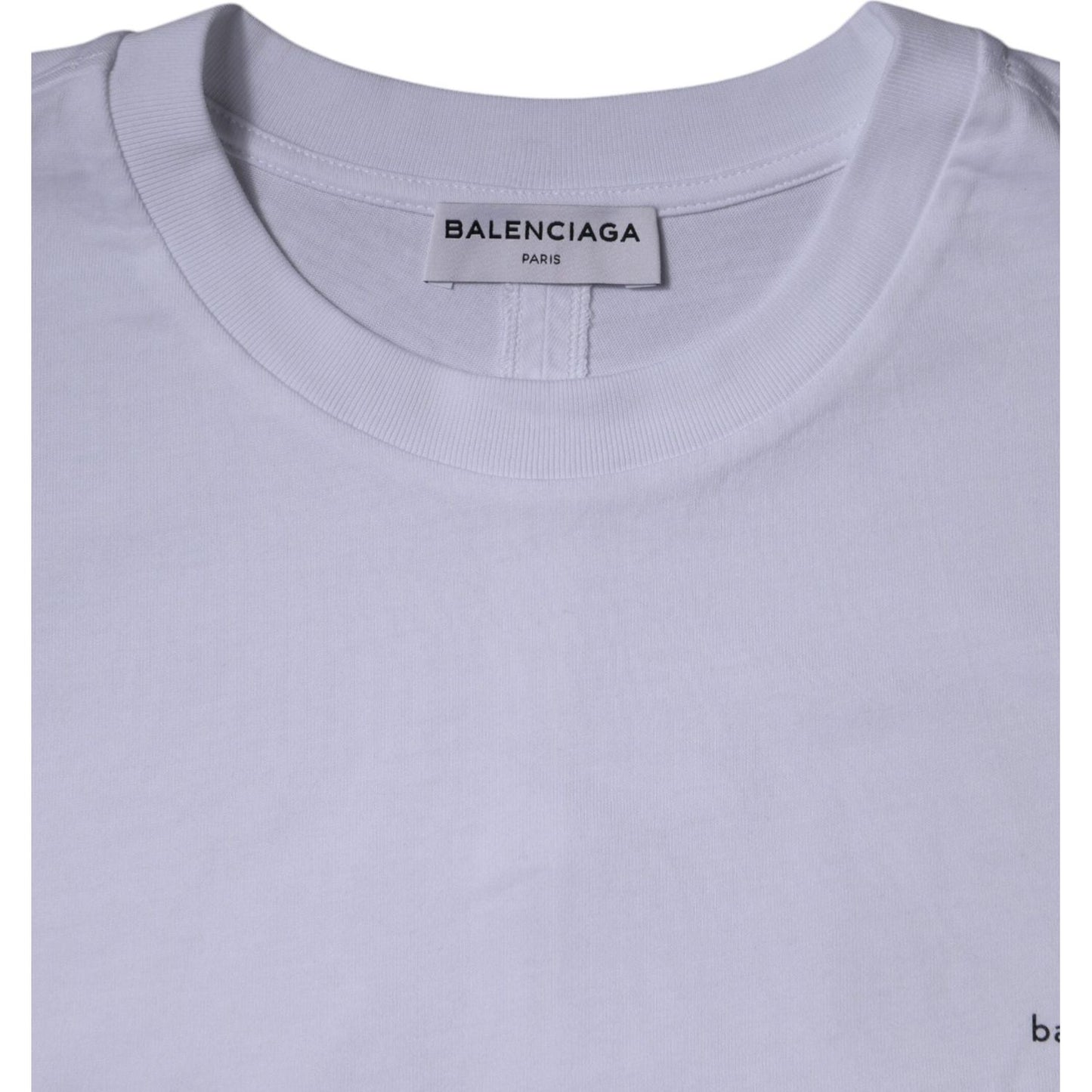Balenciaga White Logo Cotton Crew Neck Short Sleeves T-shirt