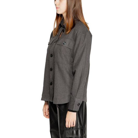 Jacqueline De Yong Black Recycled Cotton Blouse