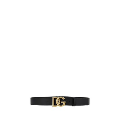 Dolce & Gabbana Black Calf Leather Bos Taurus Regular Belt