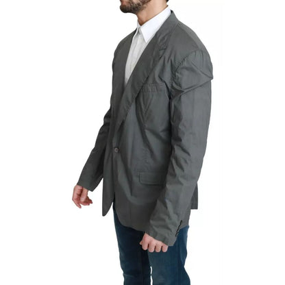Dolce & Gabbana Gray Cotton Single Breasted Formal Blazer