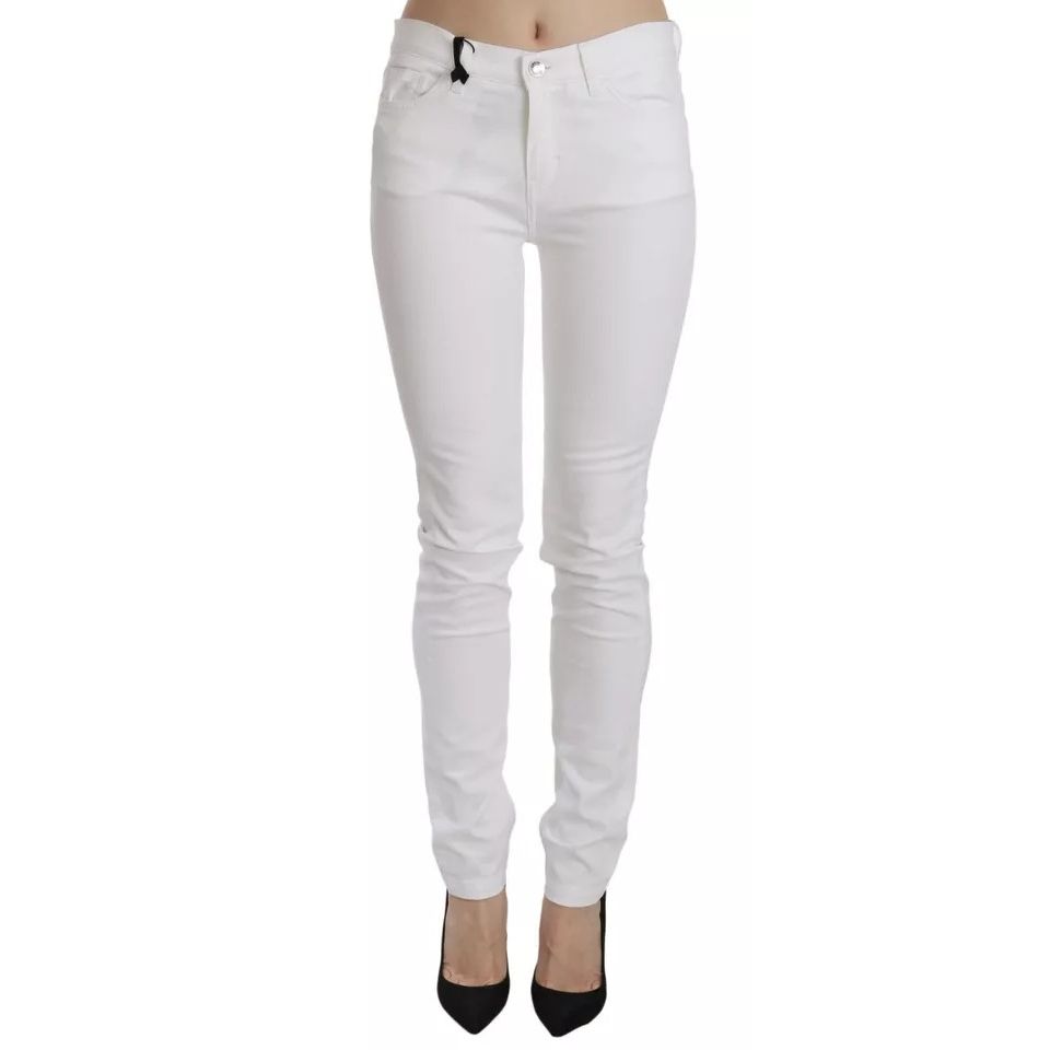 Dolce & Gabbana White Crystal Embellished Skinny Jeans