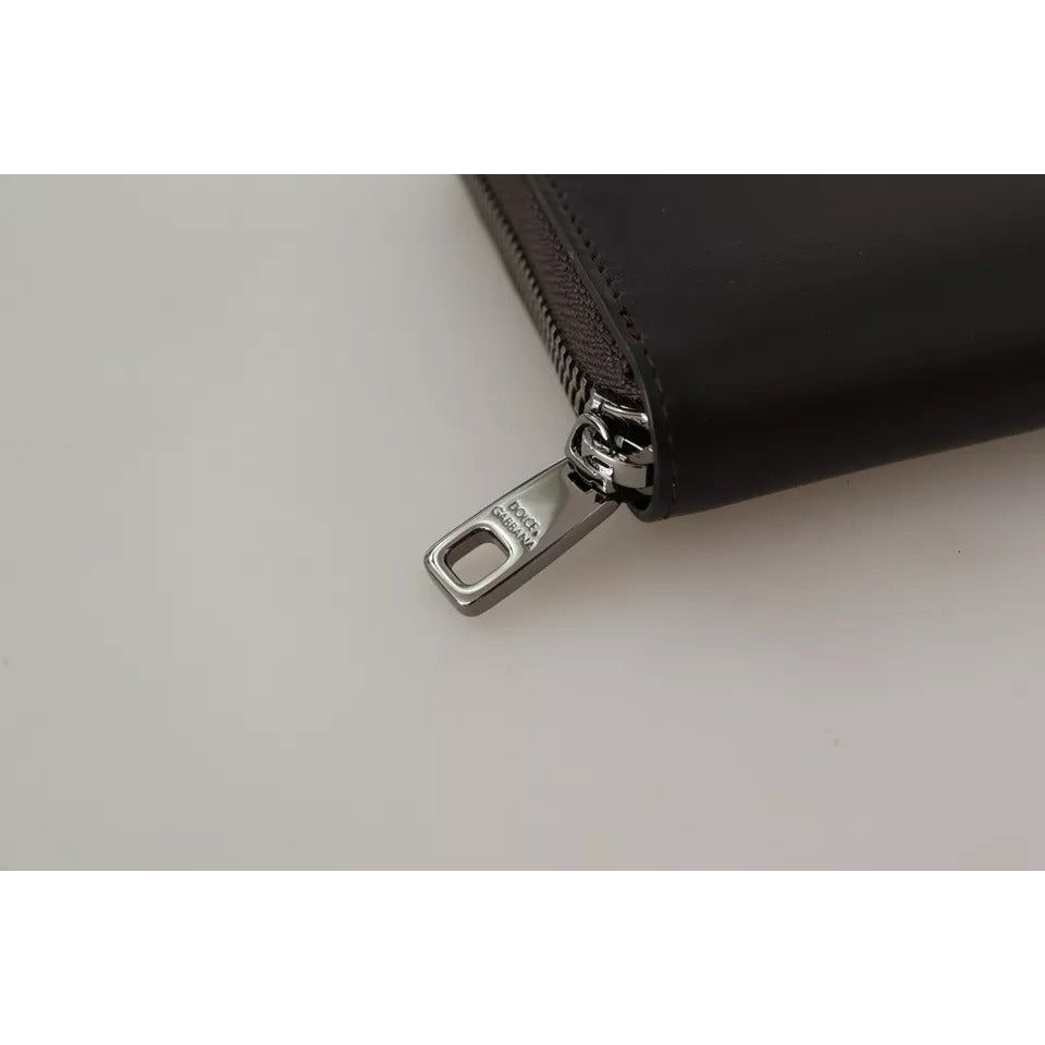 Dolce & Gabbana Brown Exotic Leather Zip Around Continental Clutch Wallet VAS12503