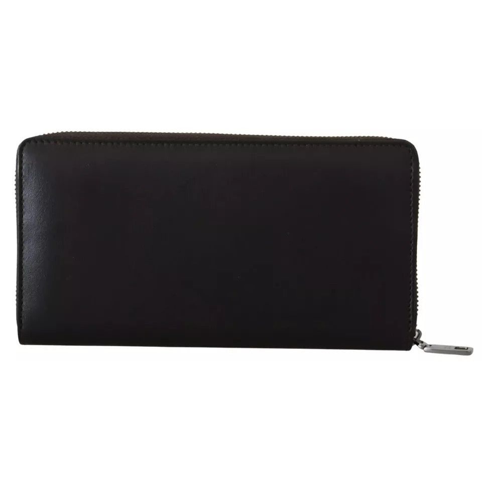 Dolce & Gabbana Brown Exotic Leather Zip Around Continental Clutch Wallet VAS12503