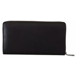 Dolce & Gabbana Brown Exotic Leather Zip Around Continental Clutch Wallet VAS12503