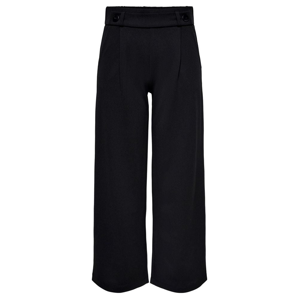 Jacqueline De Yong Black Polyester Pant with palazzo design for versatile styling and comfort.