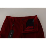 Dolce & Gabbana Red Corduroy Cotton Cargo Skinny Pants