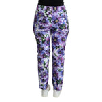 Dolce & Gabbana Purple Floral Print Tapered Cotton Pants