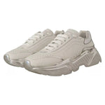 Dolce & Gabbana White Silver Leather Daymaster Sneakers Shoes