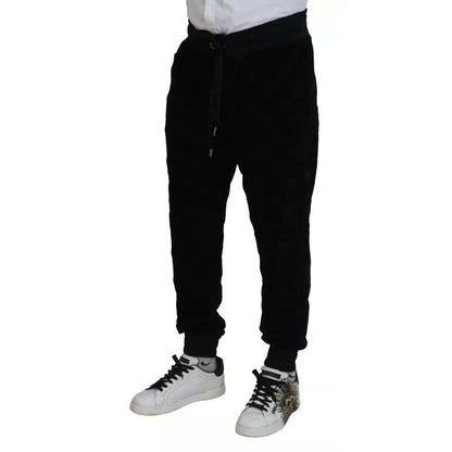 Dolce & Gabbana Black Cotton Skinny Jogger Sweatpants Pants