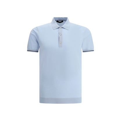 MooRER Light Blue Cotton Polo Shirt