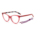 M Missoni Red Acetate Frames in cherry color with colorful temple design, suitable for women's fashion eyewear. Model: MMI-0009-8CQ.