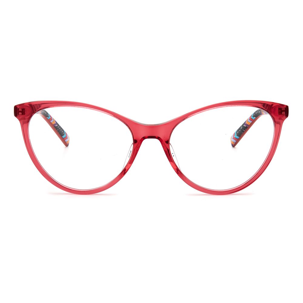 M Missoni Red Acetate Frames in cherry color, cat-eye design, size 54/17/140 mm, stylish glasses for women.