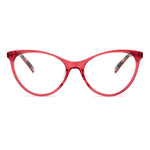 M Missoni Red Acetate Frames in cherry color, cat-eye design, size 54/17/140 mm, stylish glasses for women.