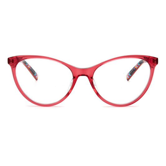 M Missoni Red Acetate Frames in cherry color, cat-eye design, size 54/17/140 mm, stylish glasses for women.