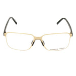 Porsche Gold Metal Frames glasses with golden metal frame, model P8313-B, lens size 55mm, bridge 15mm, temple 140mm, made in Italy.