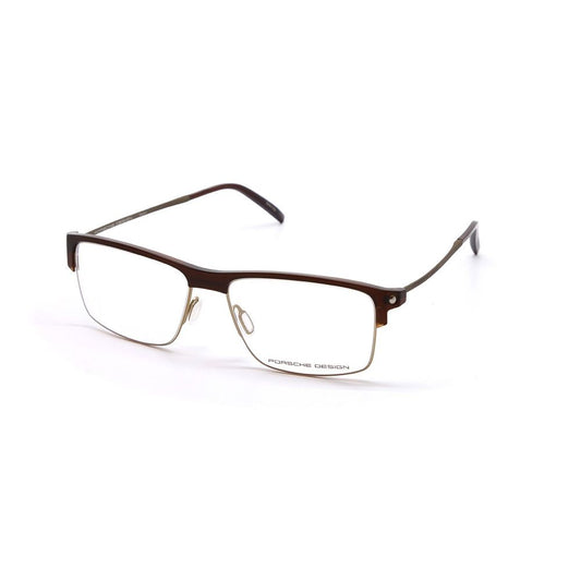 Porsche Brown Metal Frames - Glasses P8361-B with 55716/145mm dimensions, made in Italy. Sleek metal frame in brown color for men.