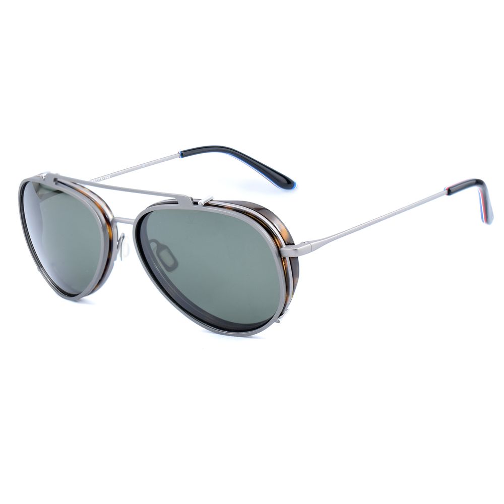 Vuarnet Gray Stainless Steel Frames with clip-on sunglasses, grey color, made of stainless steel, size 54/17/145 mm.