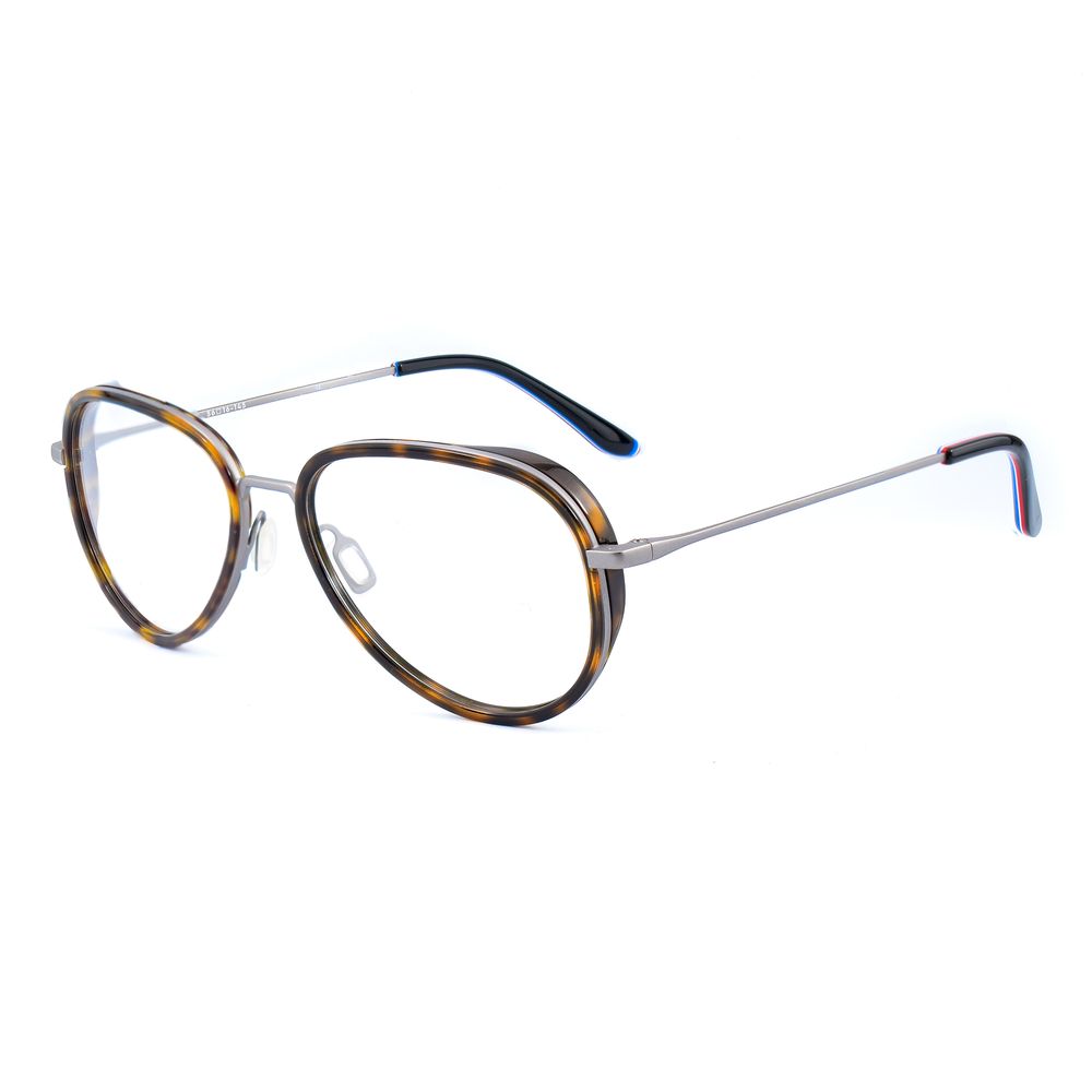 Vuarnet Gray Stainless Steel Frames with clip-on brown sunglasses, 54/17/145mm, stylish eyewear for sun protection.