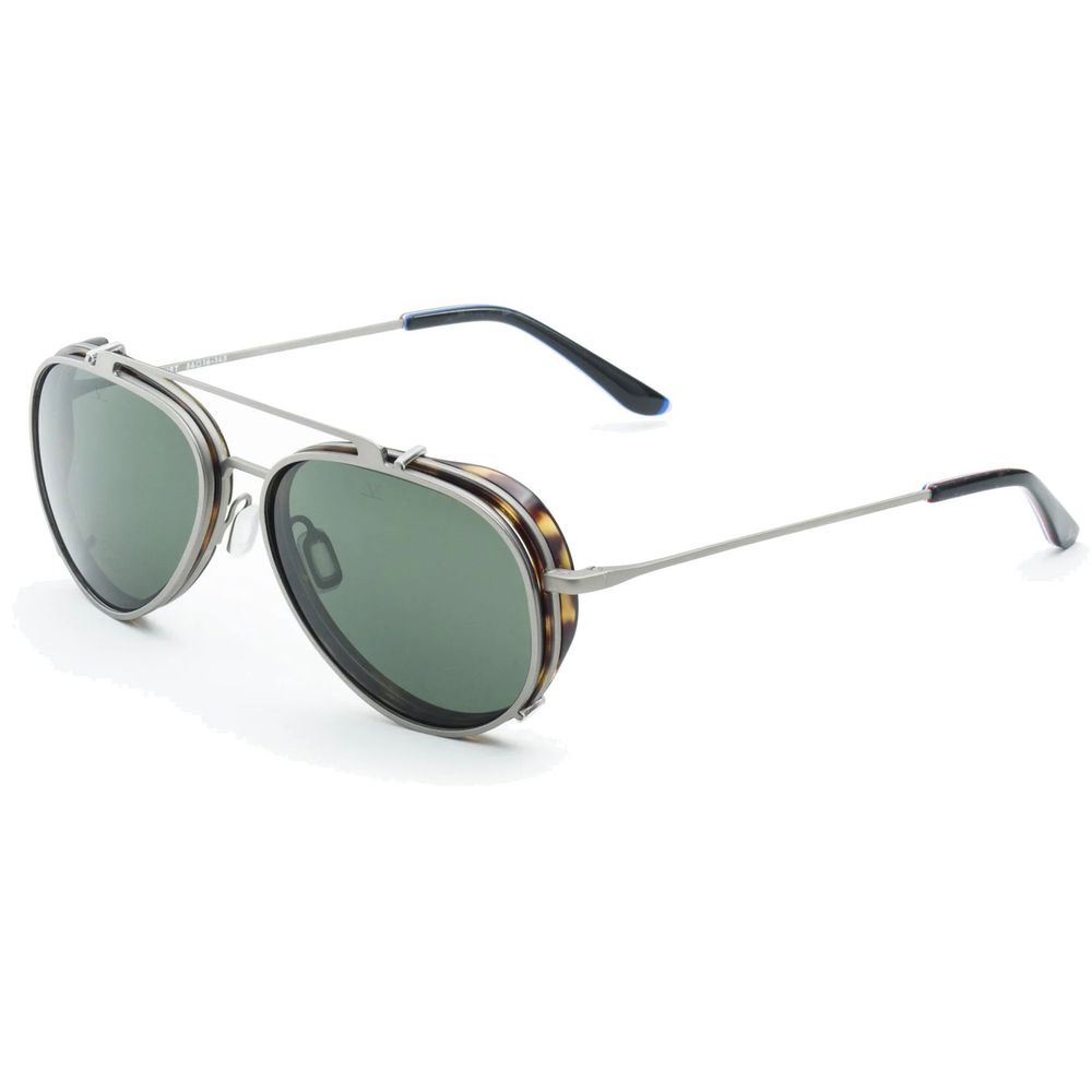 Vuarnet Brown Stainless Steel Frames with clip-on, brown color, 54/17/145 mm dimensions, featuring optique clip-on and pure gray lenses.
