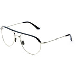 Vuarnet Gray Stainless Steel Frames, eyewear for men with 55/17/145 mm dimensions and black top bar, optique style VL1821.