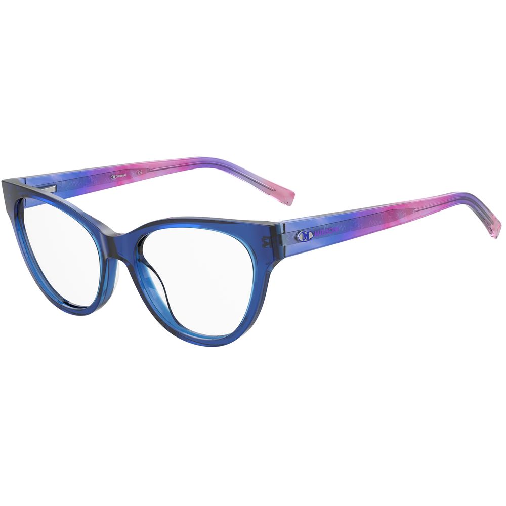 M Missoni Blue Acetate Frames, women's optical glasses, model MMI0097S6FF31, size 53/17/140mm, blue and pink color design.