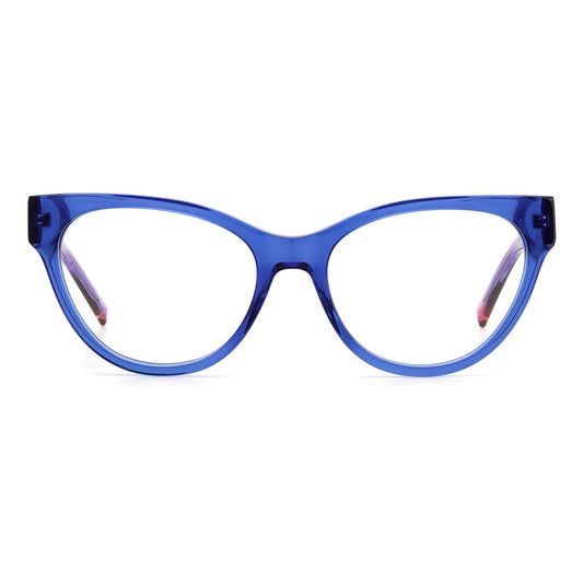 M Missoni Blue Acetate Frames with cat-eye shape, model MMI0097S6FF31, measures 53/17/140mm, fashionable women's glasses