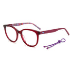 M Missoni Red Acetate Frames with colorful inner arms, model MMI01168CQF21, lens size 52mm, bridge 18mm, temples 140mm