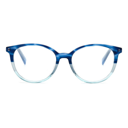 M Missoni Blue Acetate Frames front view with 51/17/140 mm dimensions, blue horn color, perfect for women's eyewear fashion.