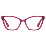 Moschino Fuchsia Acetate Frames for women in vibrant fuchsia with lens/bridge/temple measurements of 54/17/140mm.