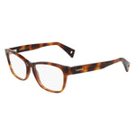 Lanvin Brown Acetate Frames LNV2603-214 for women, tortoiseshell design, lightweight acetate material, 53/16/140mm dimensions
