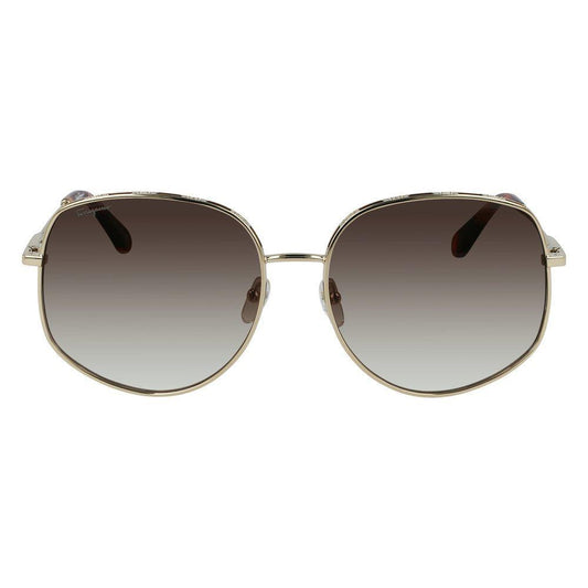 Salvatore Ferragamo Gold Metal Sunglasses